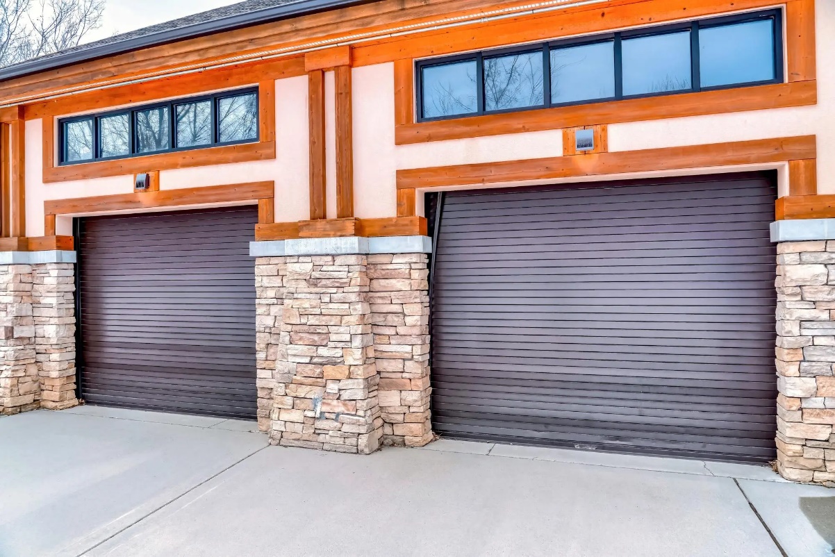 An image of two overhead garage doors