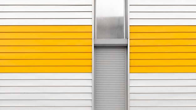 An overhead door in a warehouse