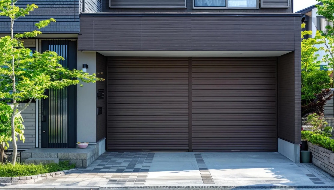 A residential garage door